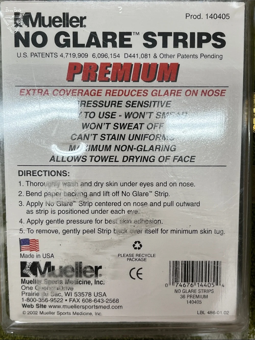 No Glare Strips - Red Pressure Sensitive Nose Strips
